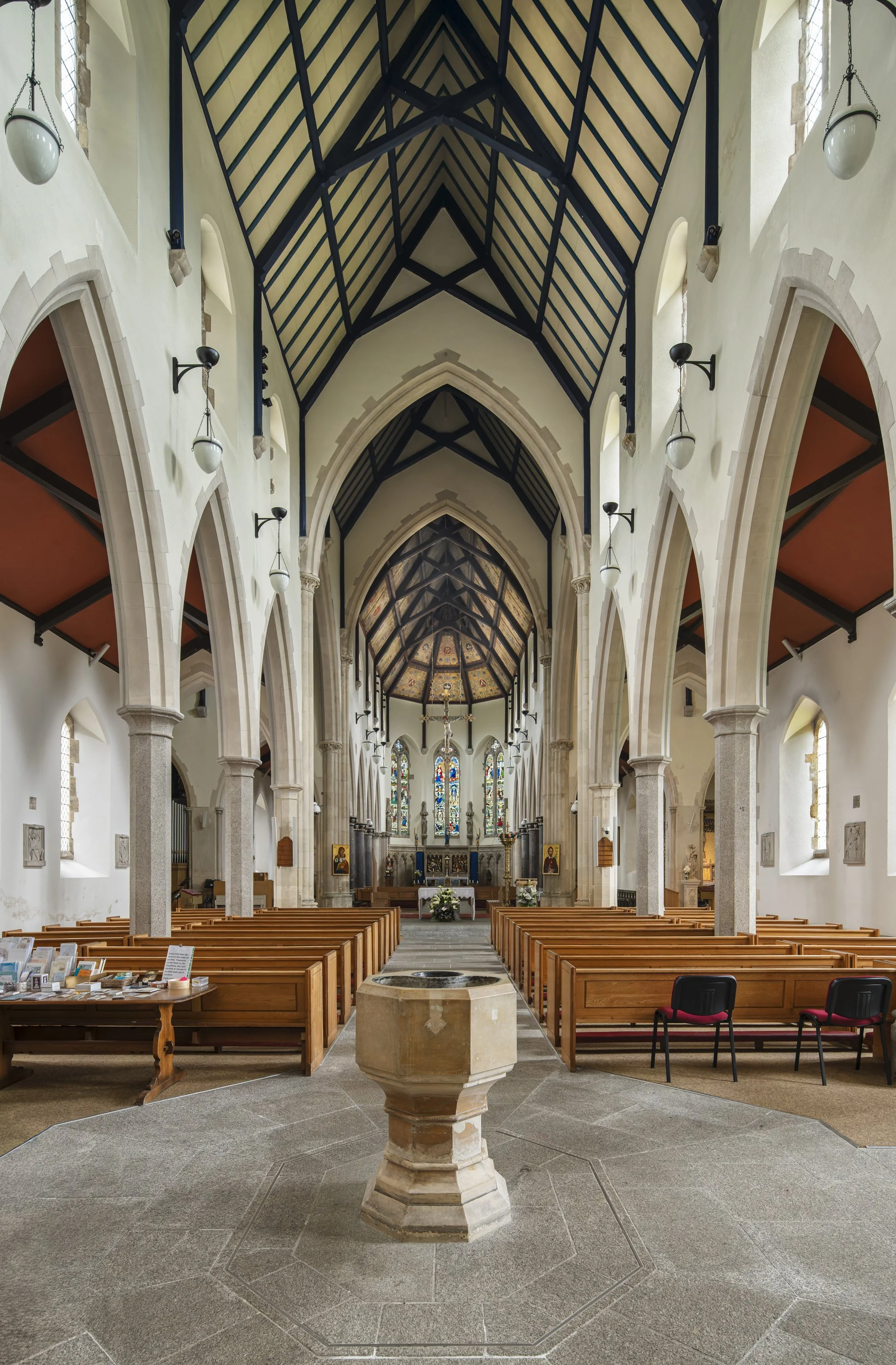 A View Through the Cathedral From the West Entrance.