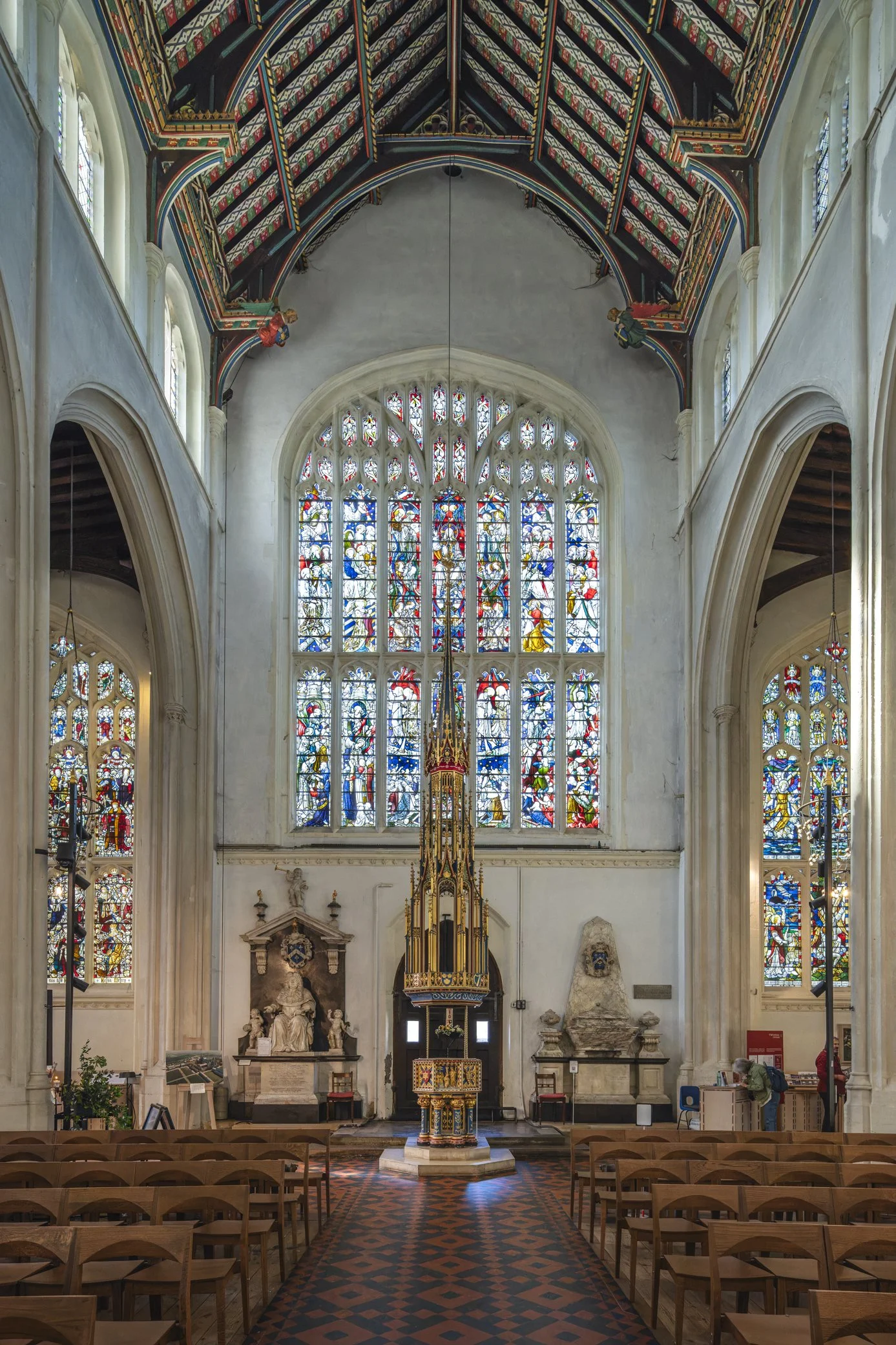 The West Window and Font.