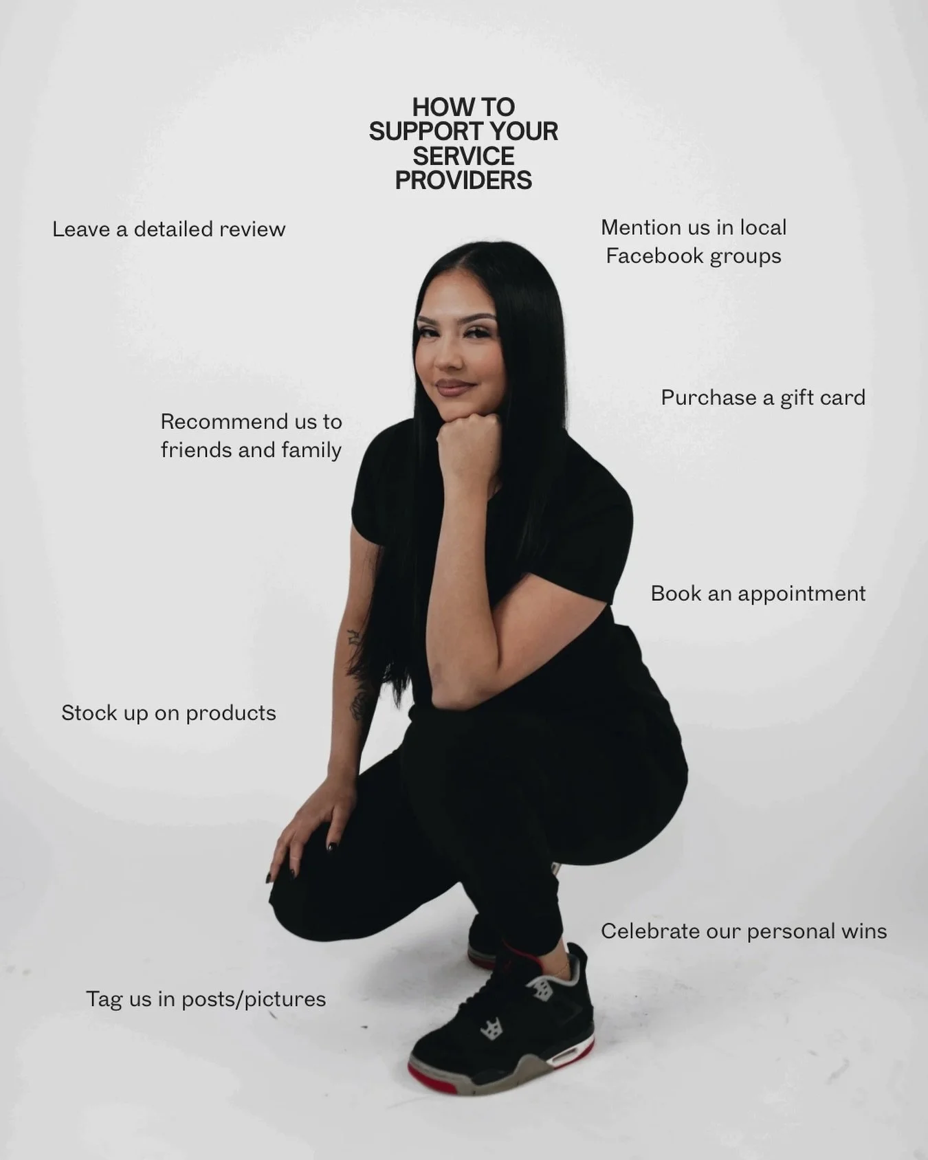 Behind every appointment is a real person, real goals, and a whole lot of heart🖤

When you book, show up, tip, refer, review, and share our work, you&rsquo;re not &ldquo;just&rdquo; supporting a business, you&rsquo;re supporting a dream.

Forever gr