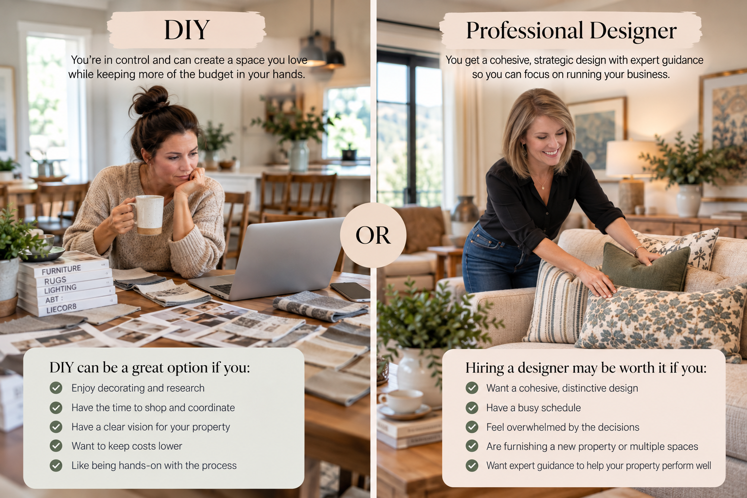 Should You Hire an Interior Designer for Your Airbnb, or Decorate It Yourself?