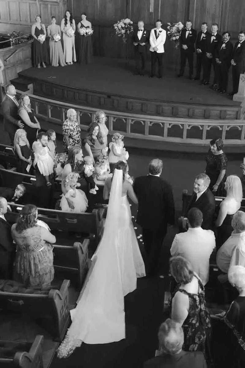 bride and dad walking down aisle Scranton Pennsylvania