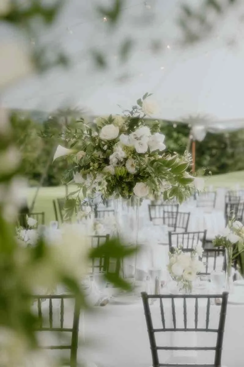Elegant wedding table details at a Scranton Country Club reception