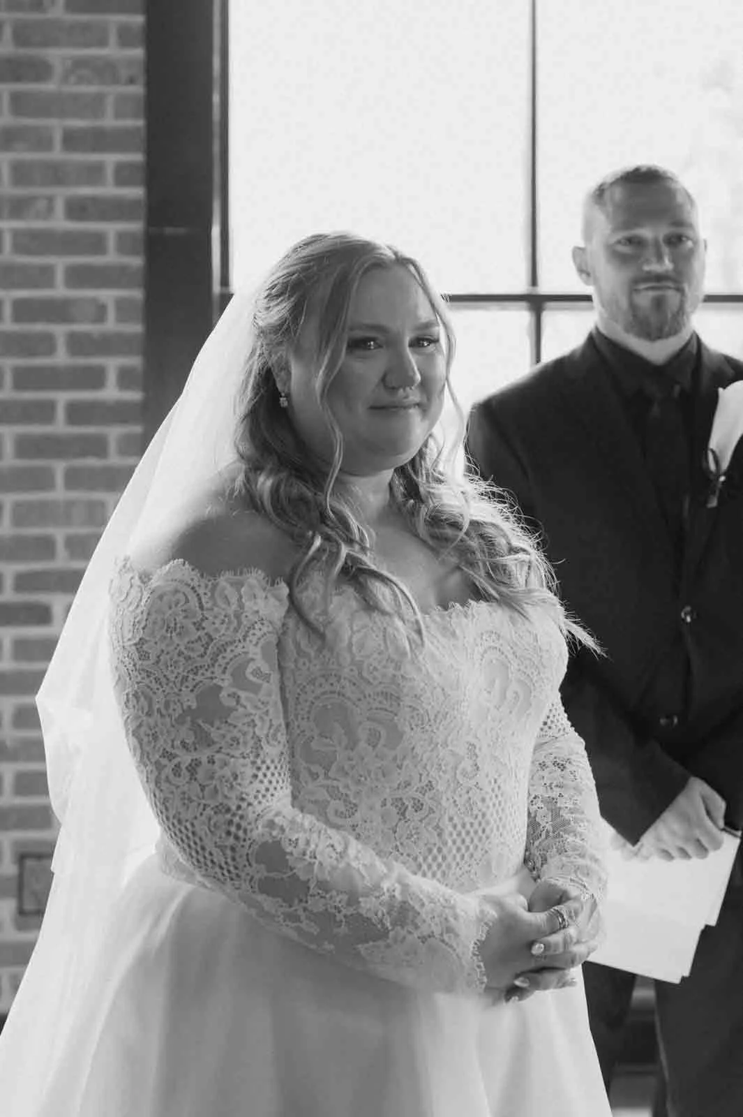 emotional wedding ceremony at Iron Front Events in Lewisburg, PA