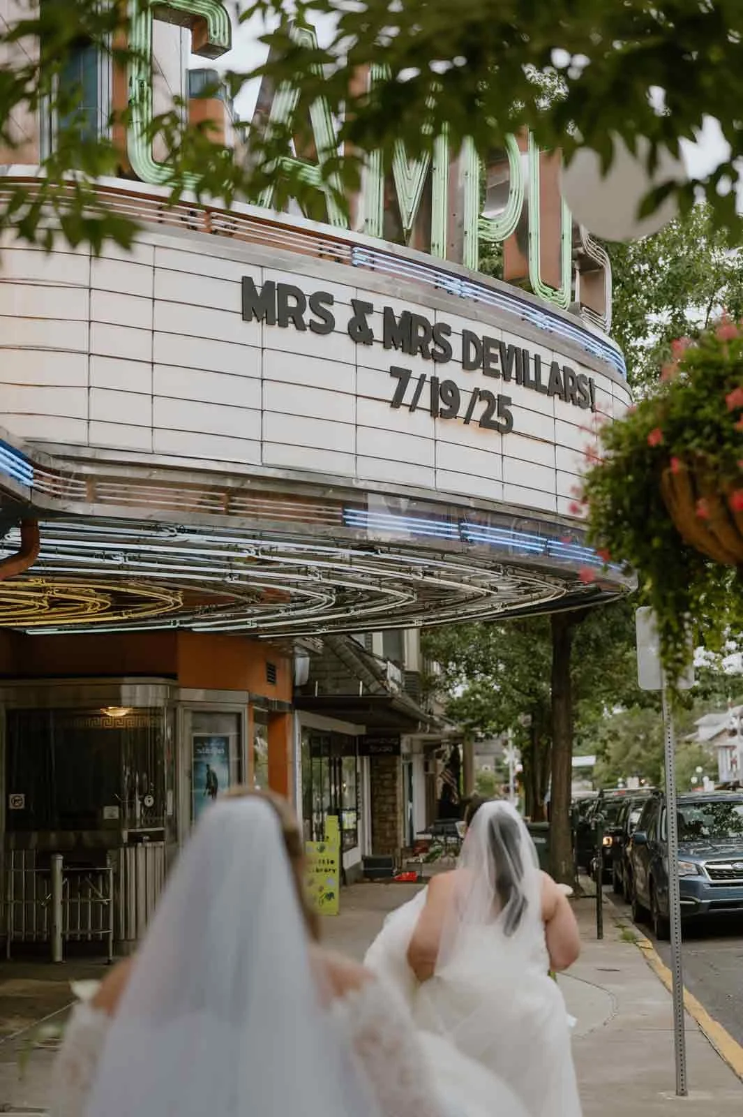Women-loving-women wedding portraits in downtown Lewisburg