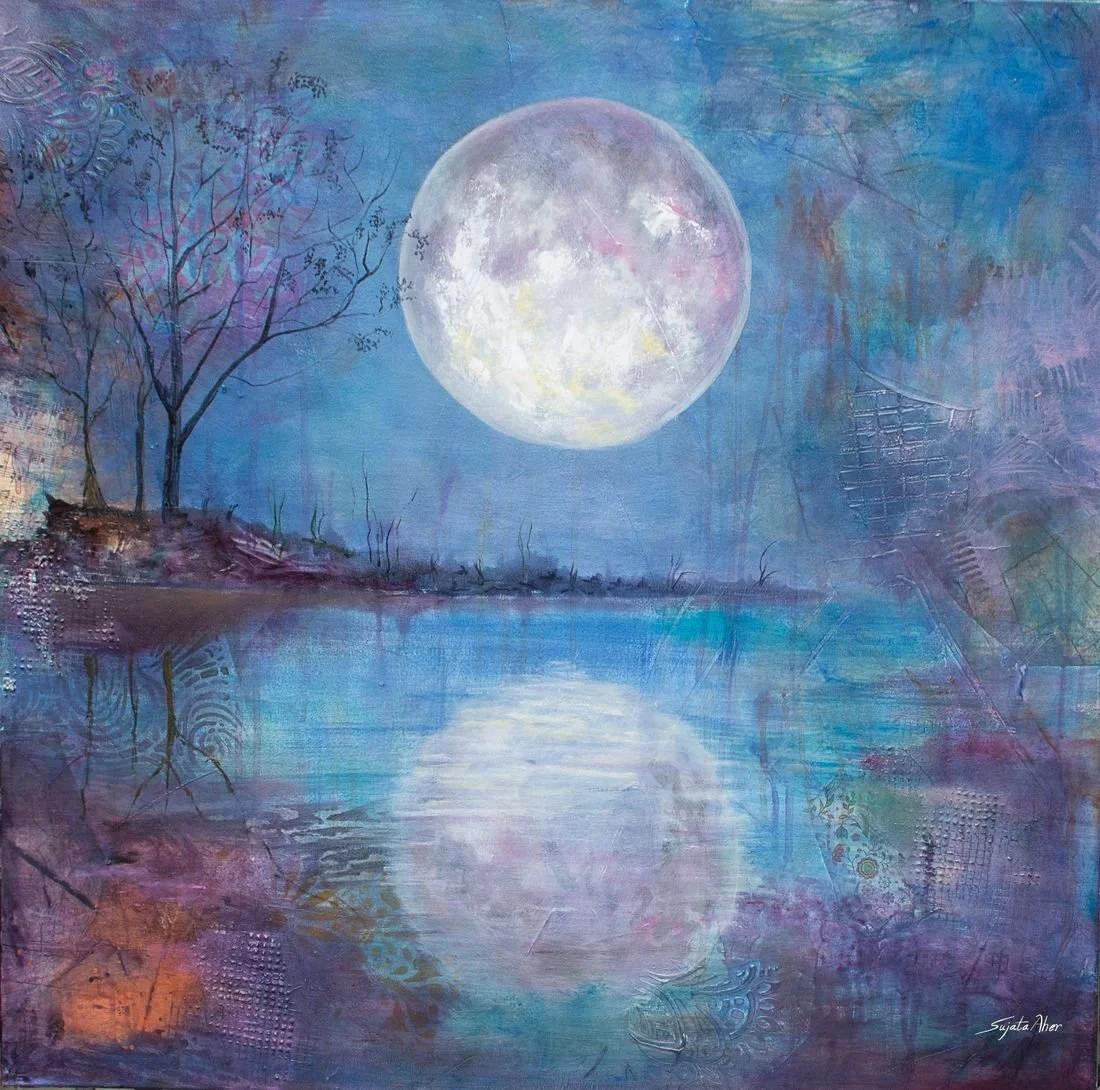 Supermoon — painting by Sujata Aher