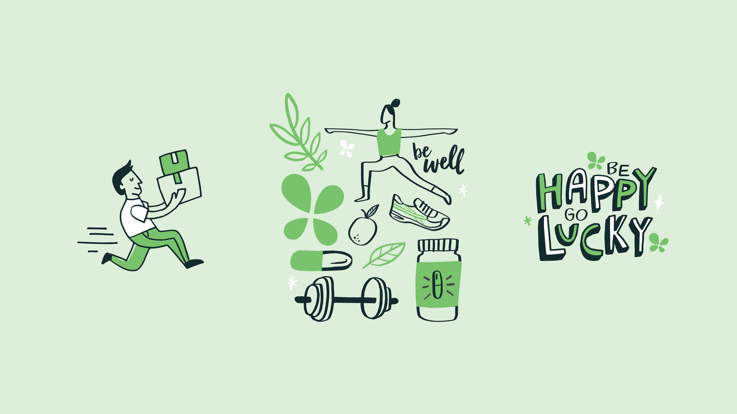 LuckyVitamin health and wellness illustrations - Alisa Wismer Design