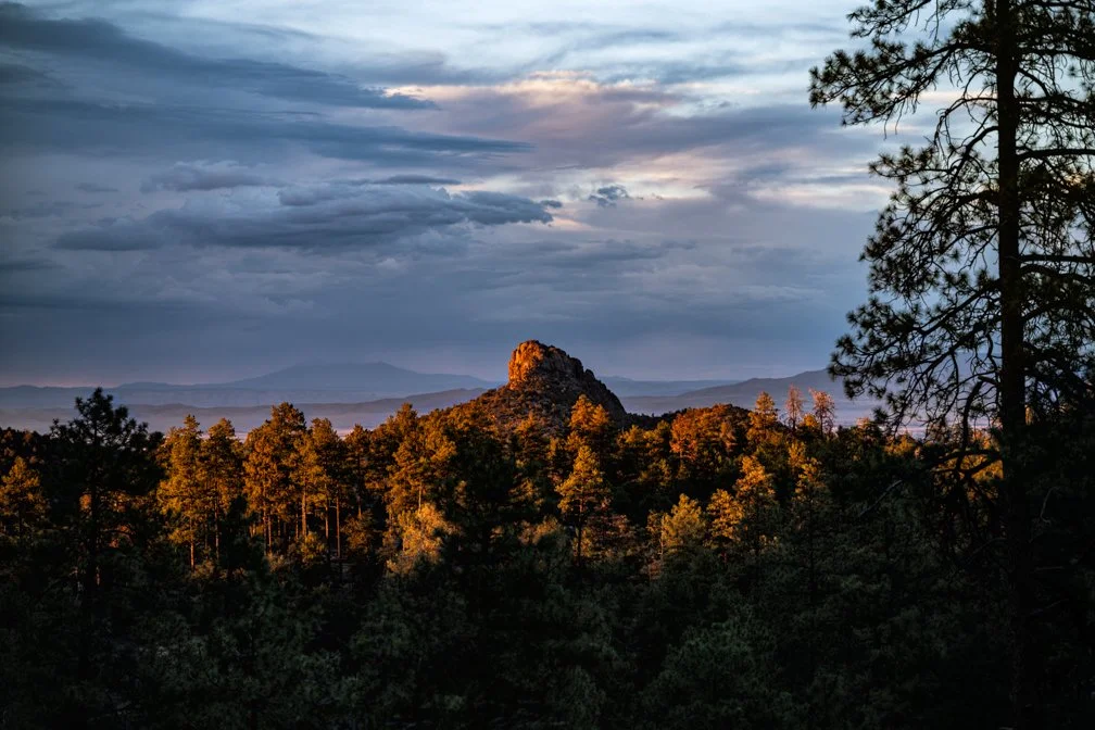 GOLDEN THUMB – Hidden behind a campsite near Big Juniper is rock outcropping that provides the perfect platform for photography Prescott's most iconic feature.