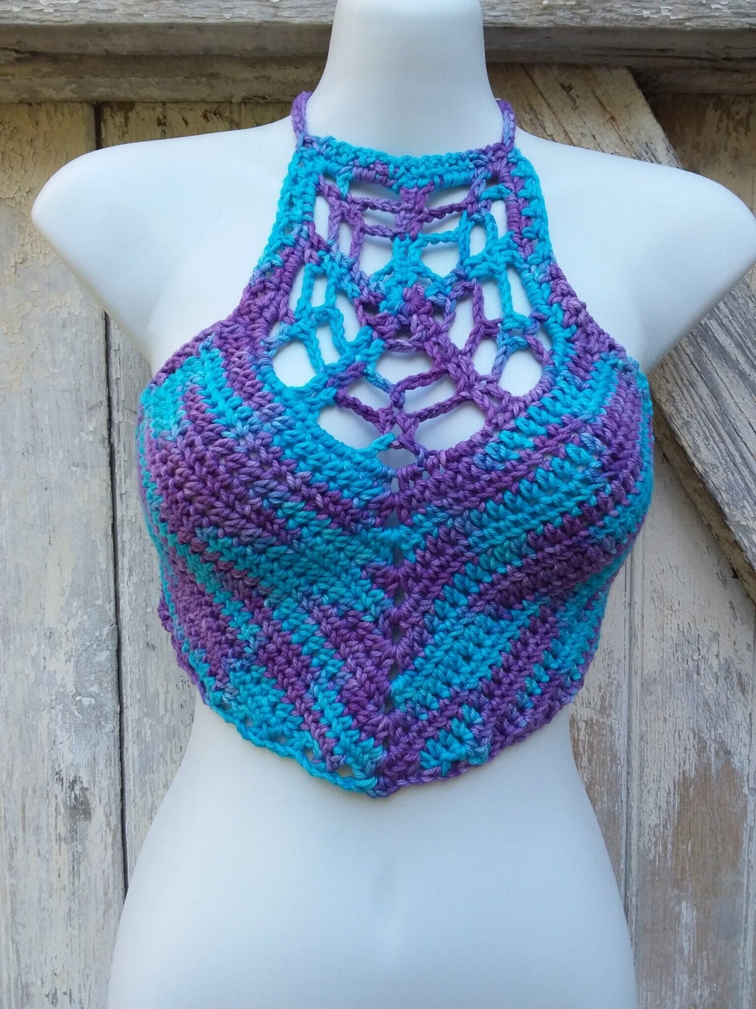 Crochet Pattern, Indra's Web BoHo Crop Top Halter — Magic Threads Studio