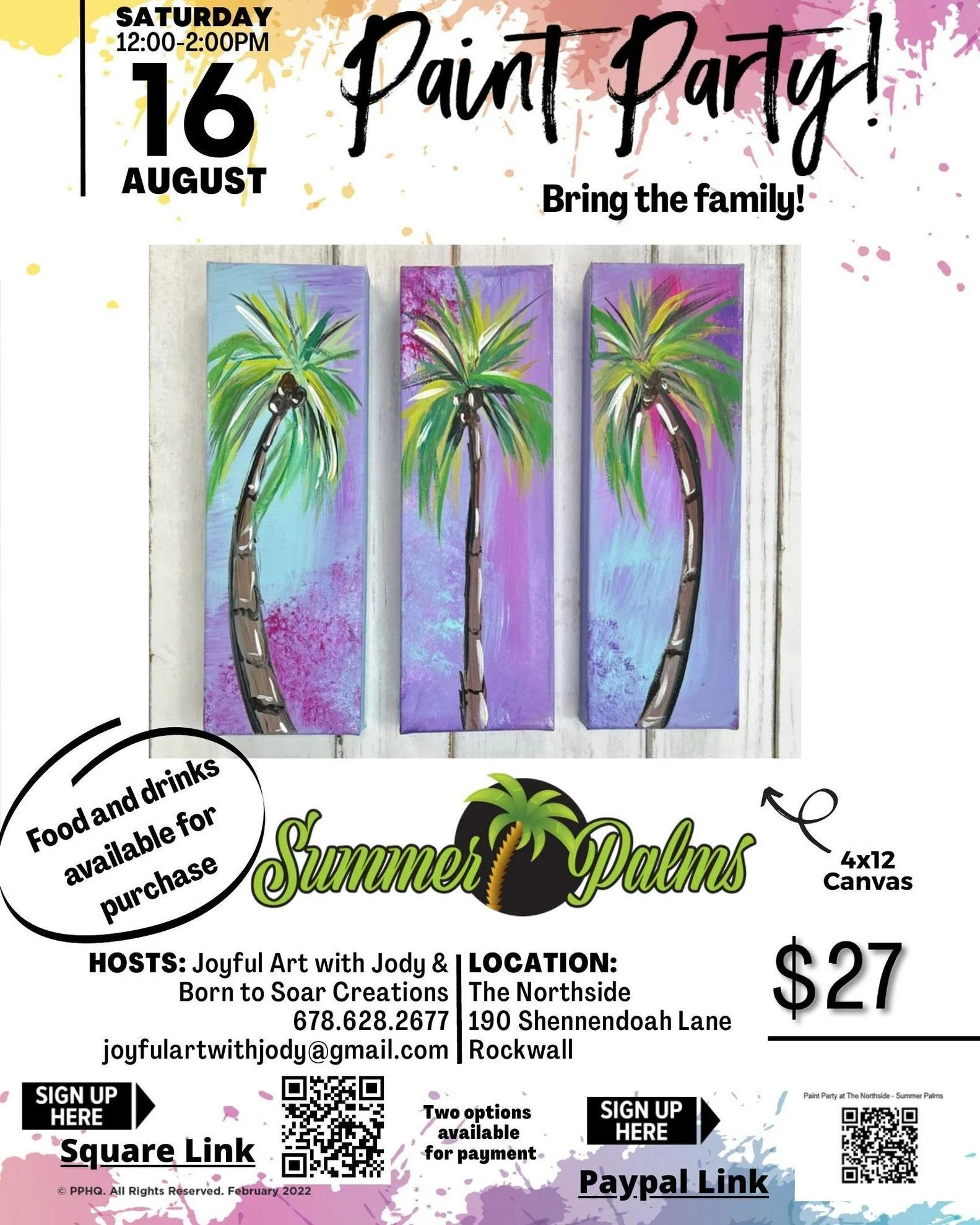 🎨 Kiddo Paint Party – Saturday, 8/16 at The Northside Rockwall! 🎨
We had so much fun this past weekend, we scheduled another paint class!
Let the creativity flow from 12–2PM with a fun-filled painting session just for the kids! 🖌️
🍔