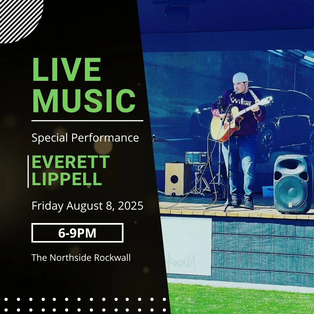 🎶 Kick off the final weekend of summer at The Northside Rockwall!
This Friday, enjoy live music by Everett Lippel from 6–9pm, Happy Hour from 5–7pm, and delicious tacos & ramen from Taste of Jalisco! 🌮🍹
Soak in the vibes, the mus