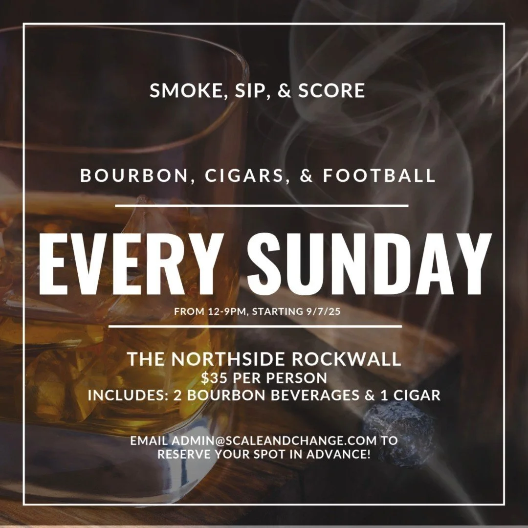 🔥 Smoke, Sip, & Score – Every Sunday at The Northside! 🏈
✨MARK YOUR CALENDARS! ✨Starting 9/7, join us from 12–9pm in our exclusive Rolling Smoke Cigar Lounge for the ultimate Sunday vibes:
💨 1 premium cigar
🥃 2 whiskey beverages