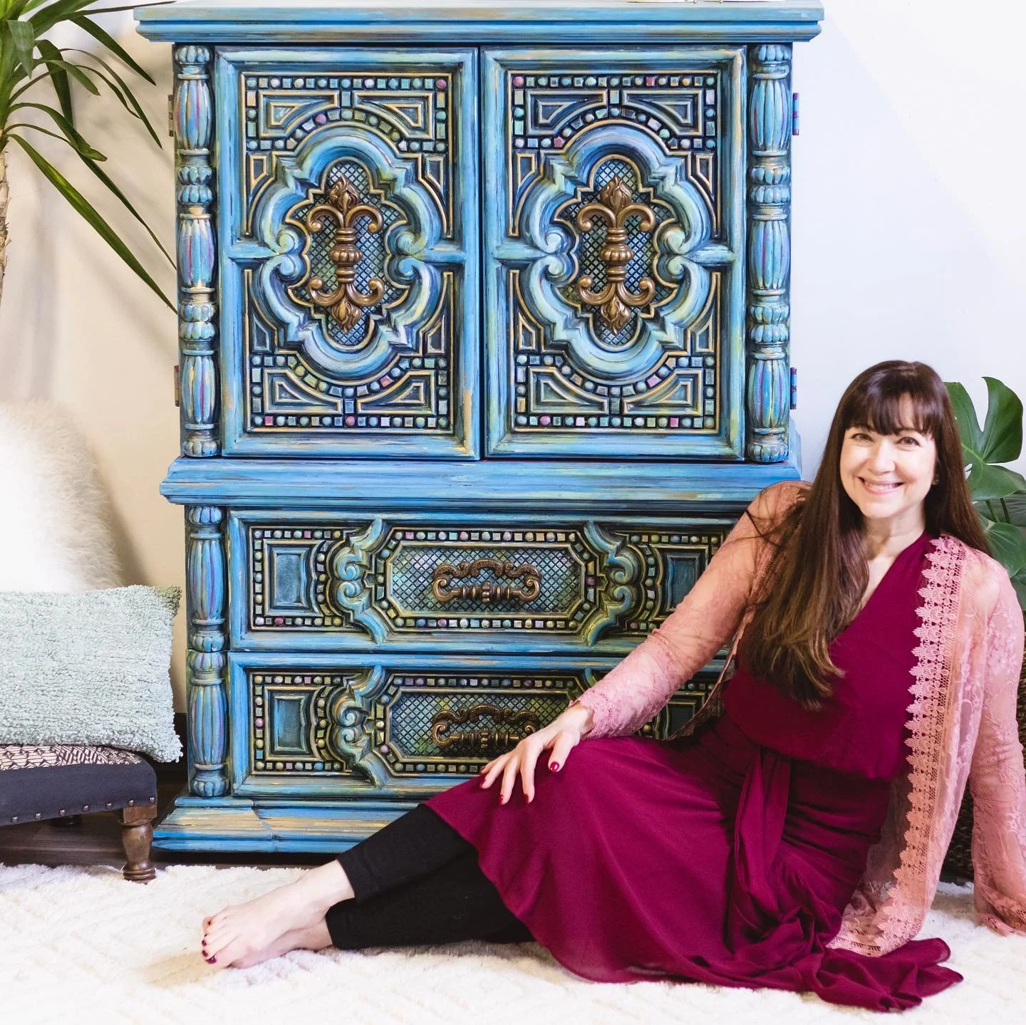 Diane Devine, furniture artist in Upstate New York, as featured in the Turquoise Iris Journal 