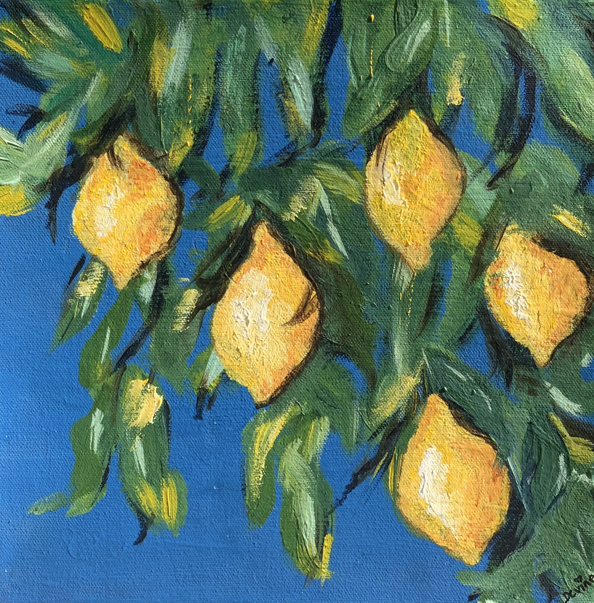 LEMON DROP
12 by 12 original acrylic painting by Diane Catherine on gallery wrapped canvas
