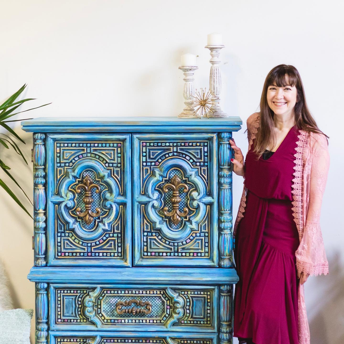 Diane Devine, furniture artist in Upstate New York, as featured in the Turquoise Iris Journal 