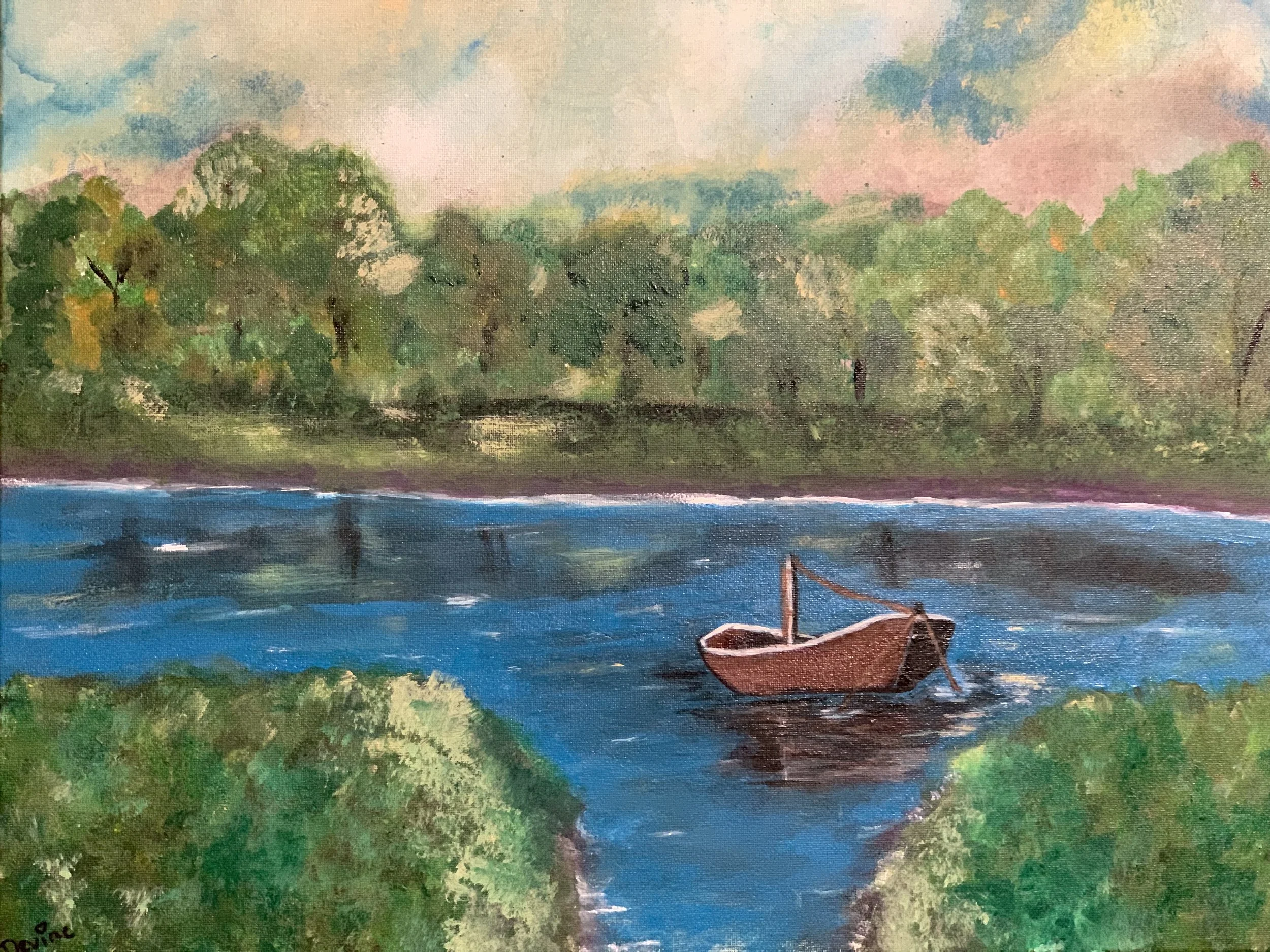 SERENITY SHORES
16 by 20 original acrylic painting by Diane Catherine on gallery wrapped canvas
