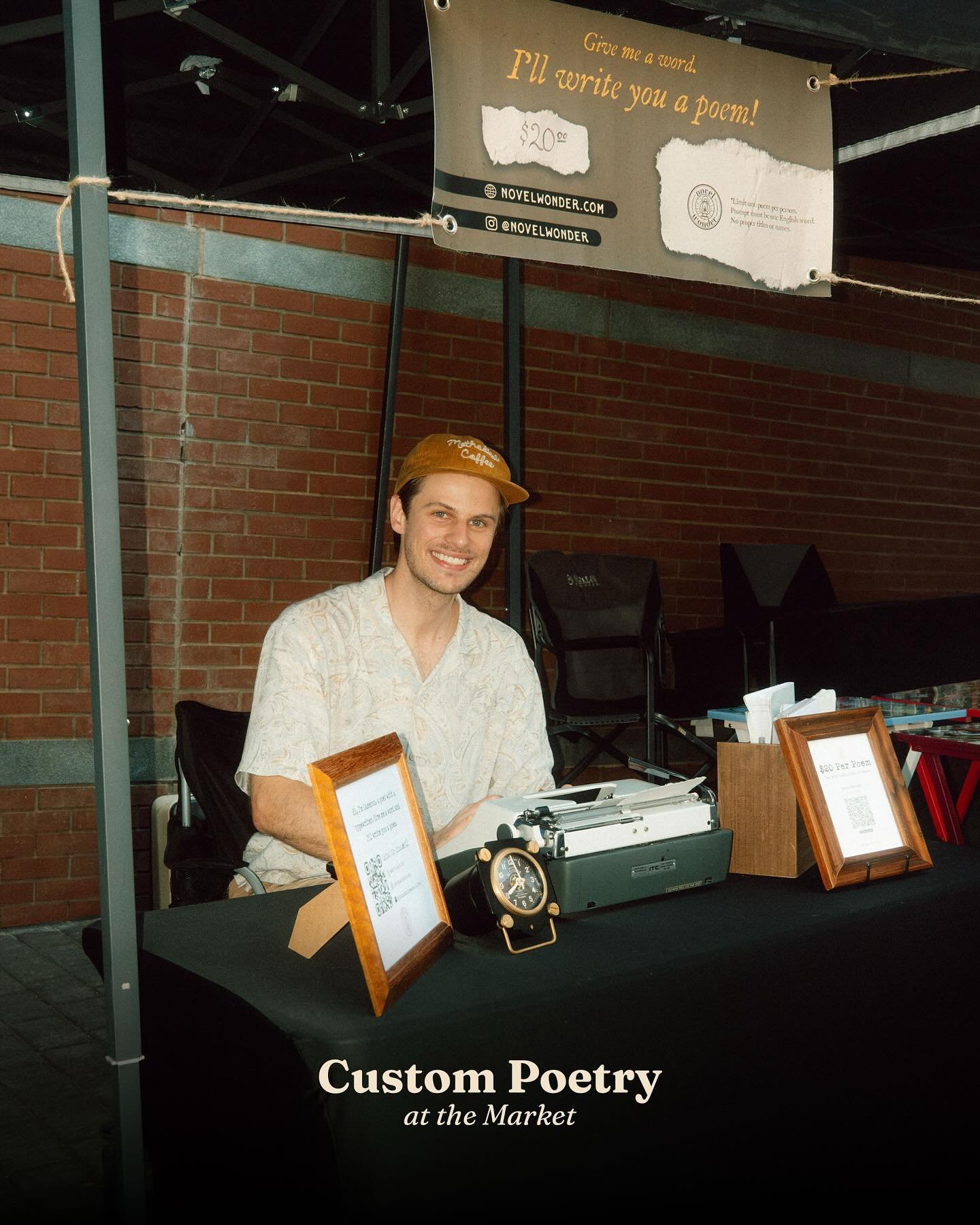 Custom poetry at the market. 🌿
_____
It’s been such a joy writing spontaneous poetry at the Augusta Market. I’ve gotten to hear some really special stories from strangers.
Here are a few poems from last Saturday.
My next Saturday ther