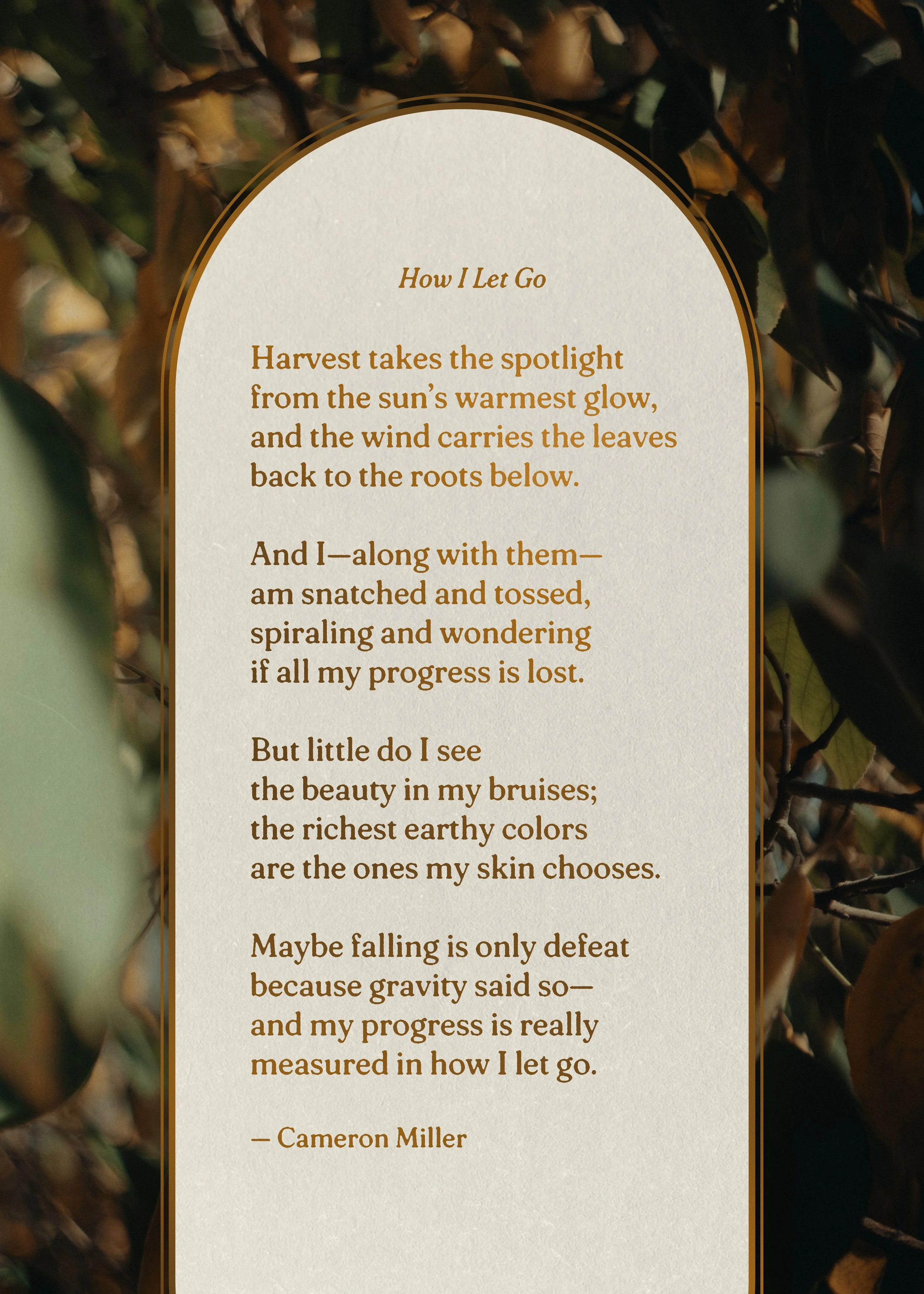 Poetry Print | How I Let Go