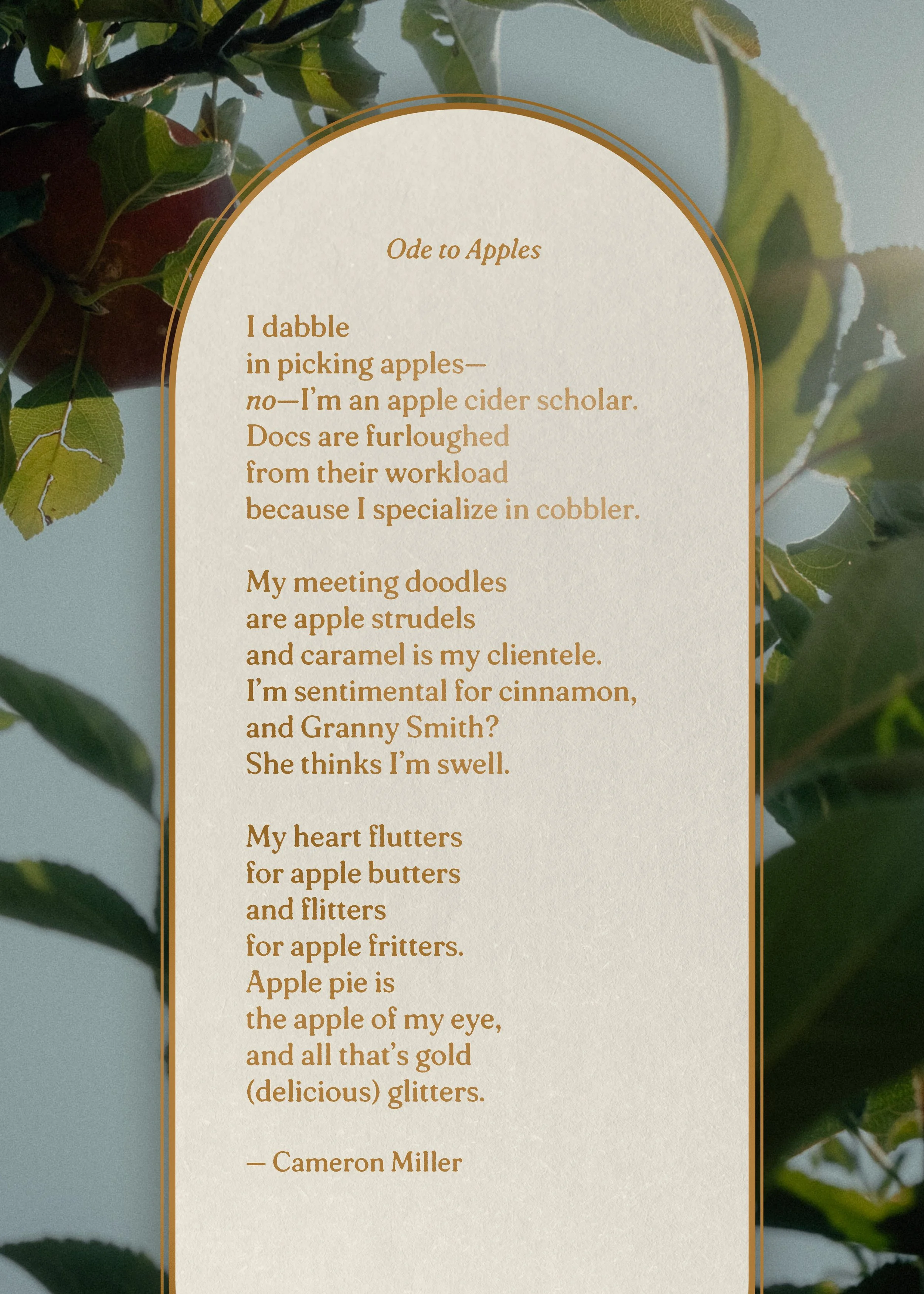 Poetry Print | Ode to Apples
