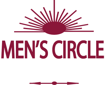 Logo for Men's Circle with a stylized sun and rays above the text.