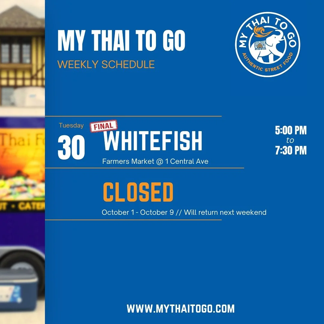 🇹🇭 This weeks schedule 🇹🇭

We will be taking the weekend off, but have no fear, we have plenty of weekends left this season!