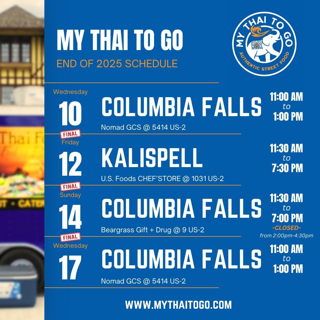 Last week of the season! Hope to see everyone one last time before Spring! Online ordering will be available at all locations, and will be selling while supplies last. See you out there! 🇹🇭