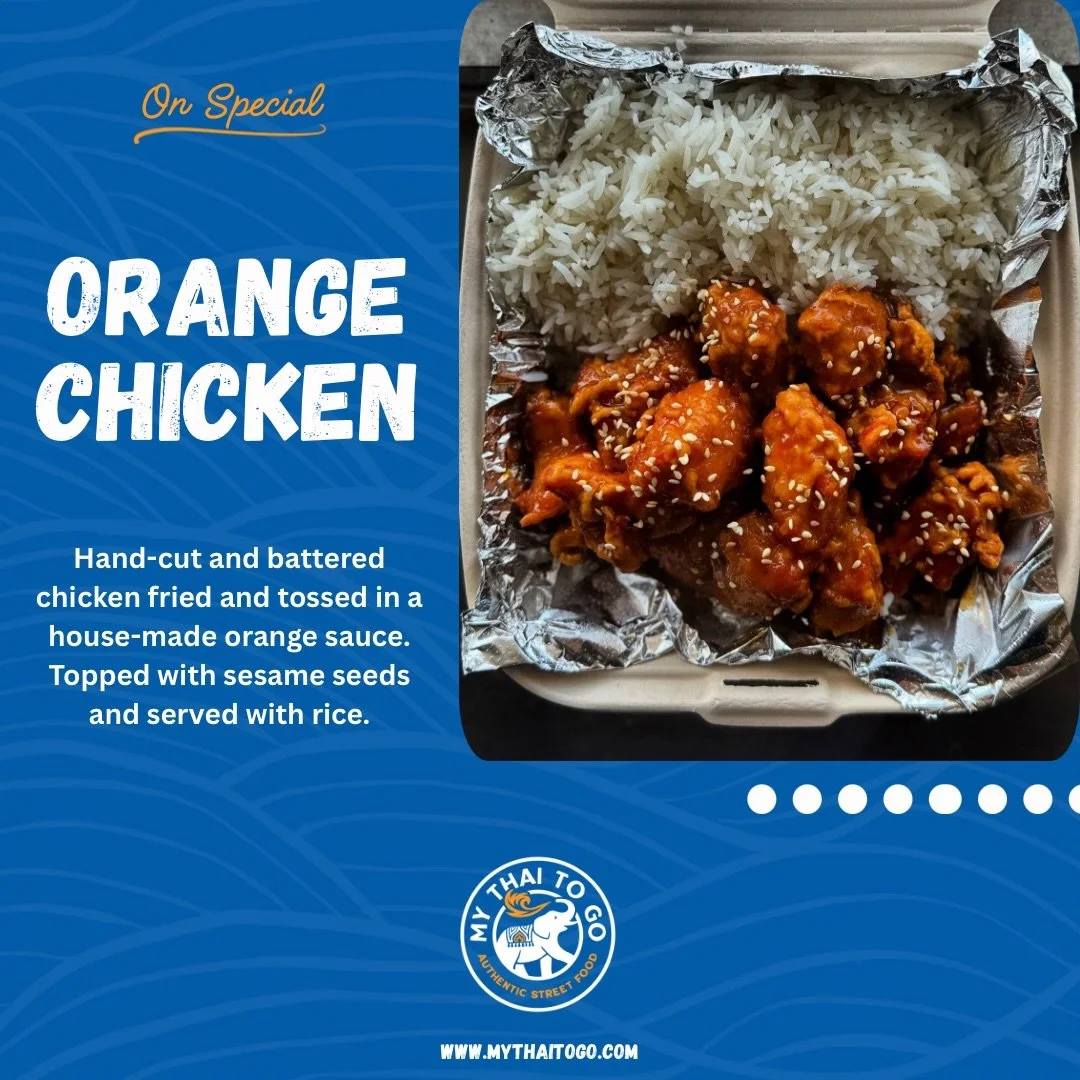 🇹🇭On special today: Orange Chicken! 🍊 Come on down for our last Sunday of 2025! We&rsquo;re open 11:30-2:00 + 4:00-7:00 or until we are sold out. 🇹🇭