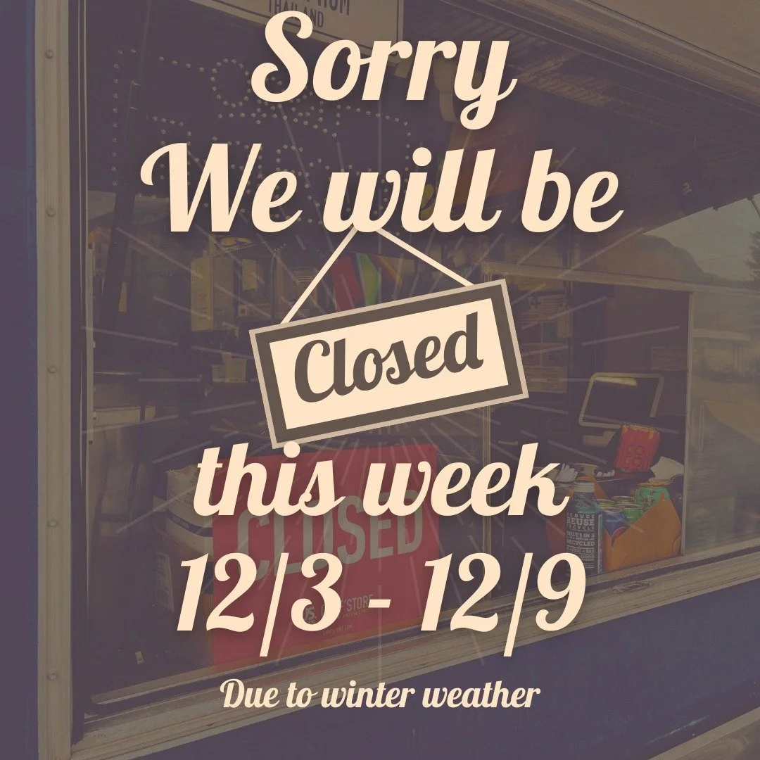 We didn't shake the snow off in time to make it out this weekend! We're taking this weekend off and will keep an eye on the weather for the next week or two before Christmas! Take care &hearts;