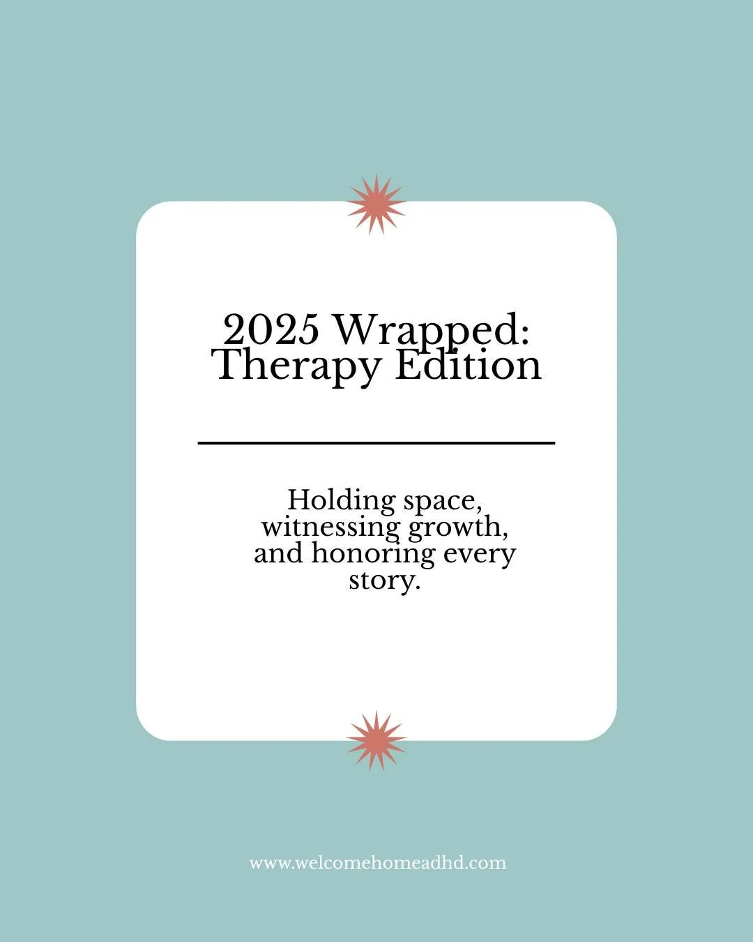 📊 2025: A look back at a year of therapy
A year of&hellip;

Big feelings

Quiet breakthroughs

Laughter between hard moments

And so much deep, human work

This year, I sat with clients through grief, growth, rage, relief, burnout, and becoming.
We 