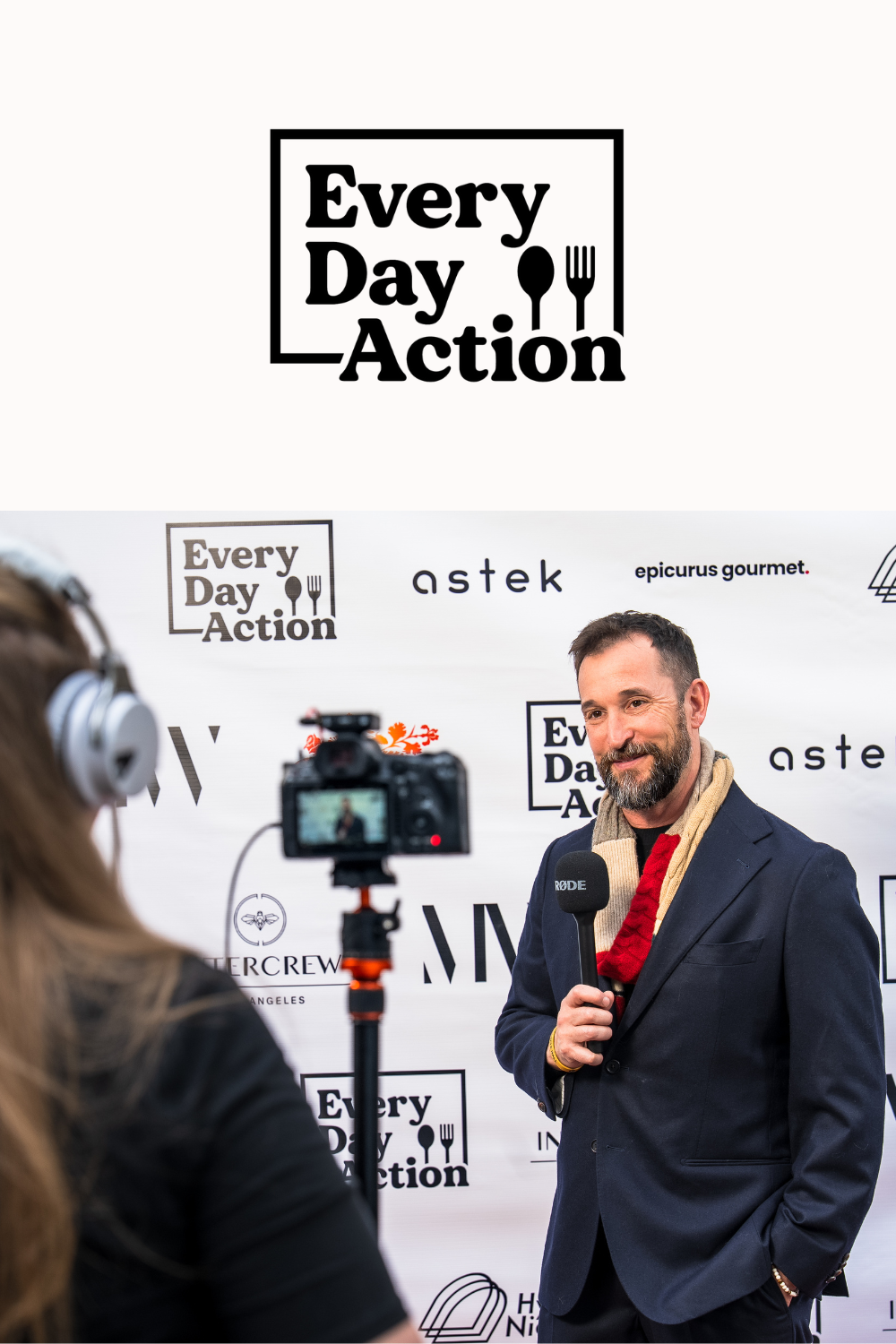 Solhaus Media films Noah Wyle during a nonprofit event in the Koreatown neighborhood of Los Angeles