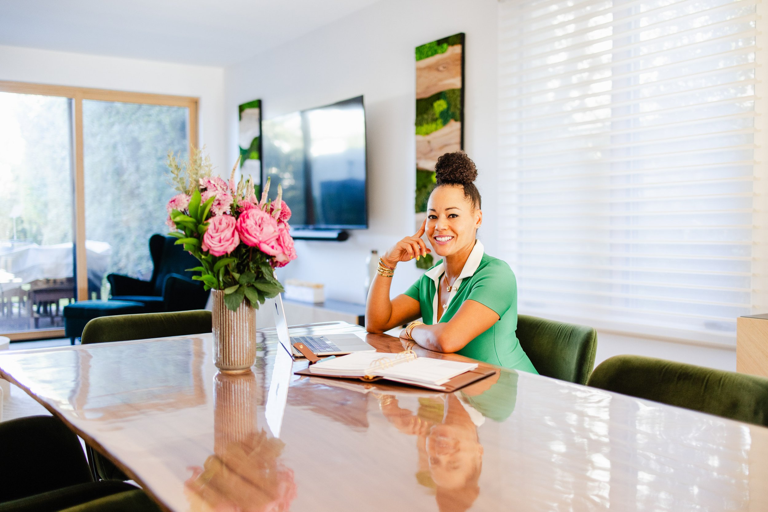 Los Angeles brand photography showing realtor working at a home during workday