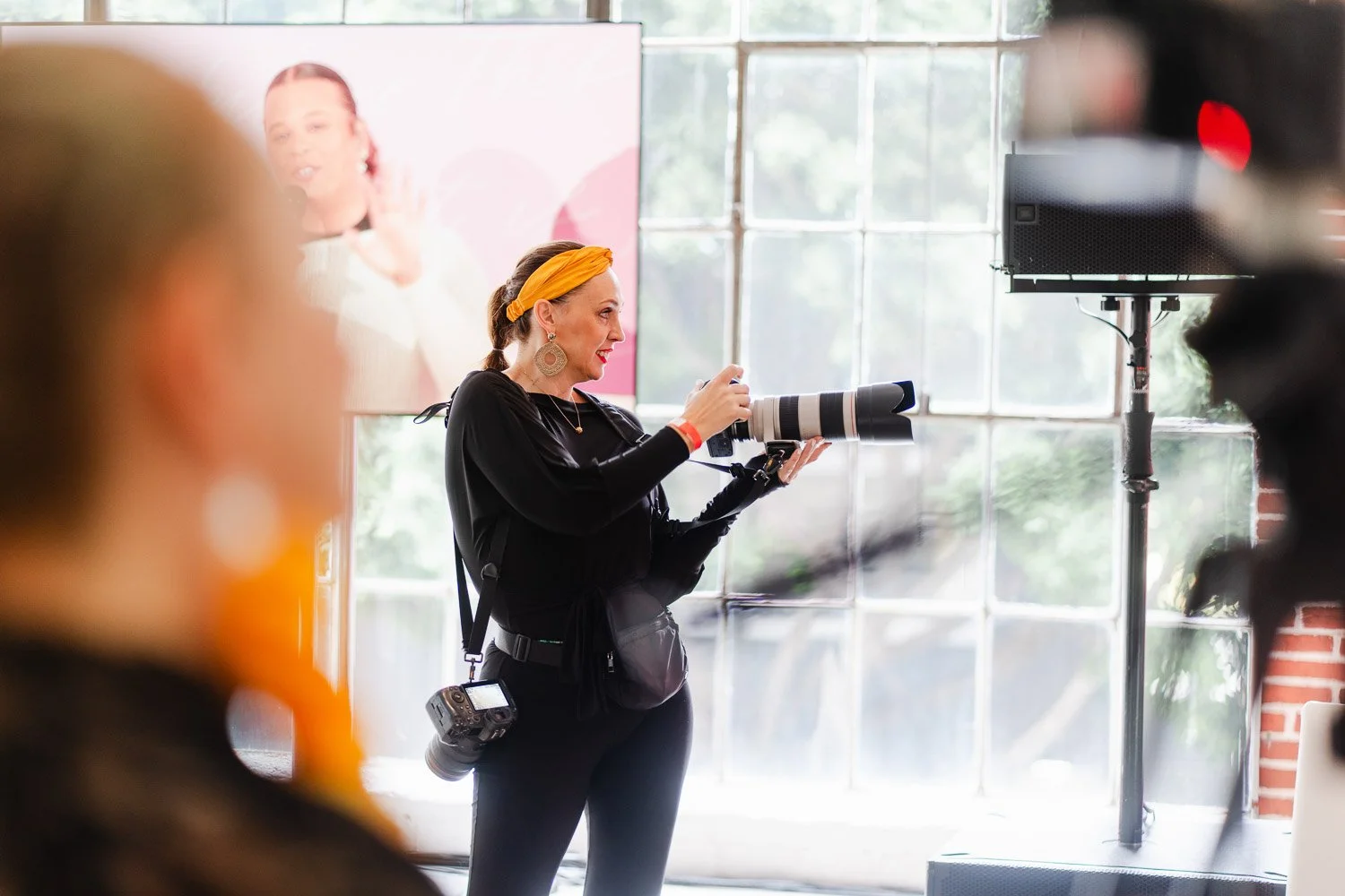 Solhaus Media team filming a nonprofit event video on set