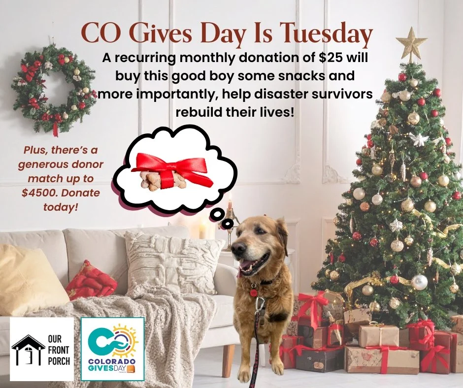 🐾 Philbin&rsquo;s Paw-spective - CO Gives Day 🐾

Hi friends, it&rsquo;s me&mdash;Philbin. Professional good boy. Snack enthusiast. Disaster-recovery advocate.

Tomorrow is Colorado Gives Day, and while a $25 monthly gift would absolutely stock my s