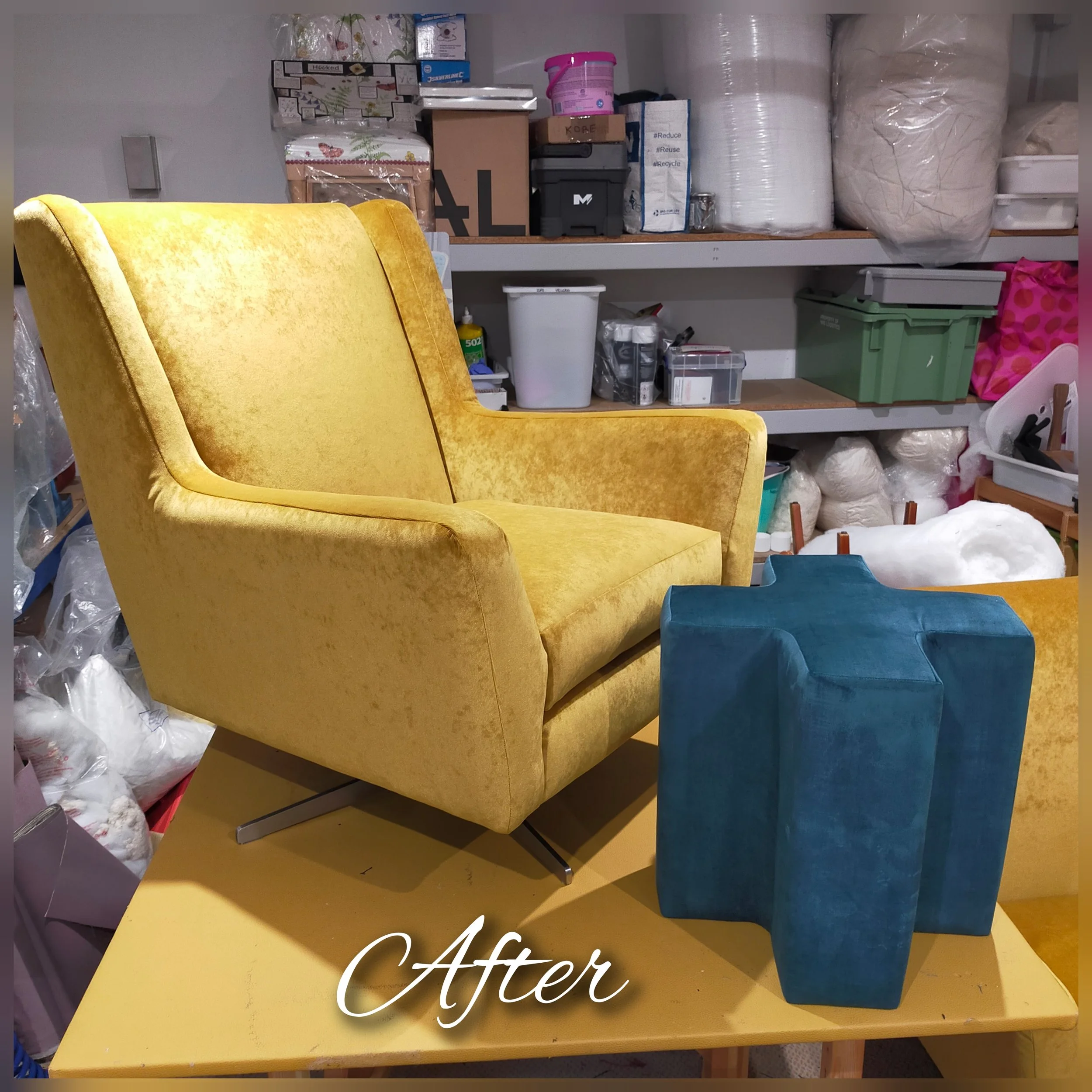 Chair: Cristina Marrone "Dolce" in Medallion
Footstool: "Ombra" in Teal