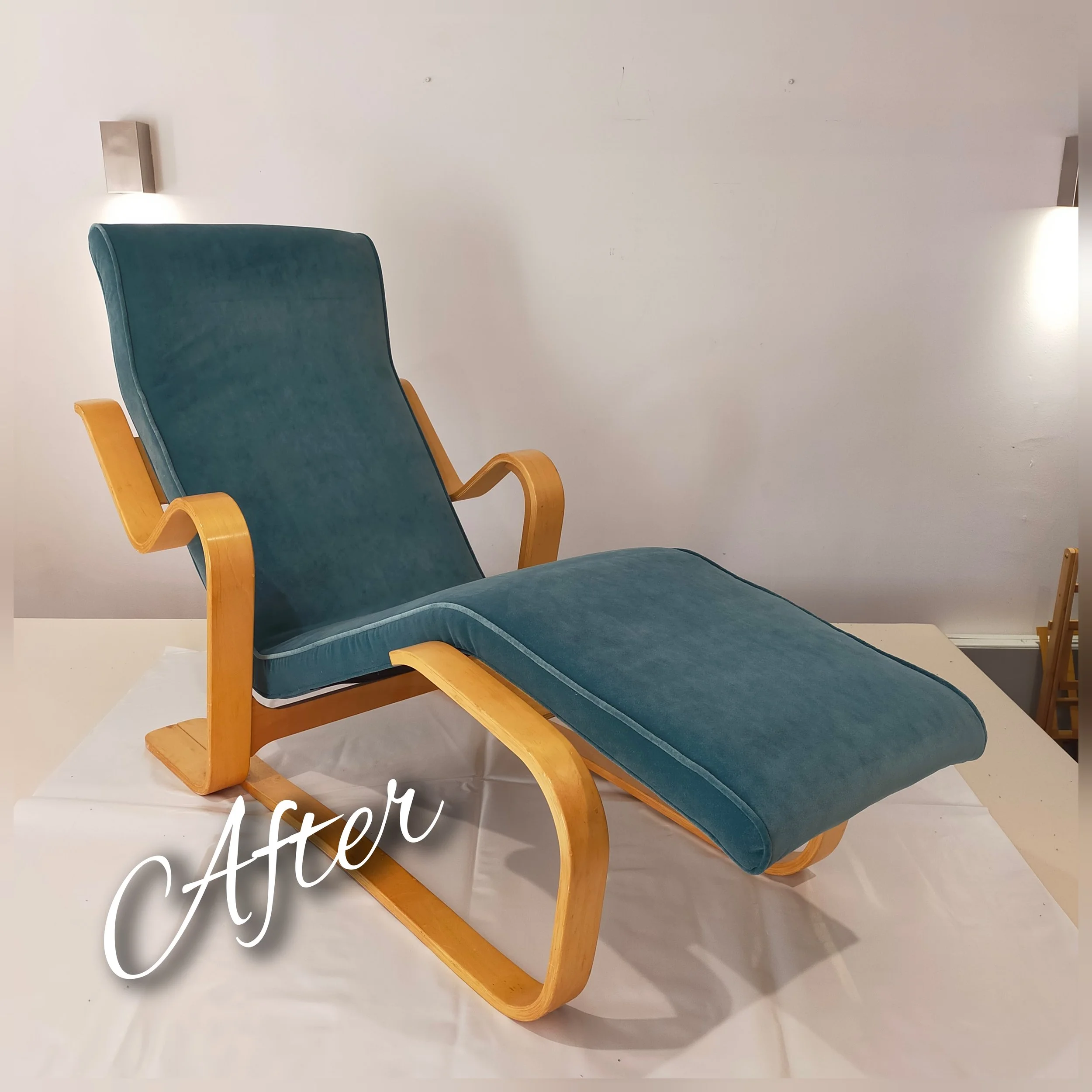 Linwood "Omega" in Air Force blue velvet