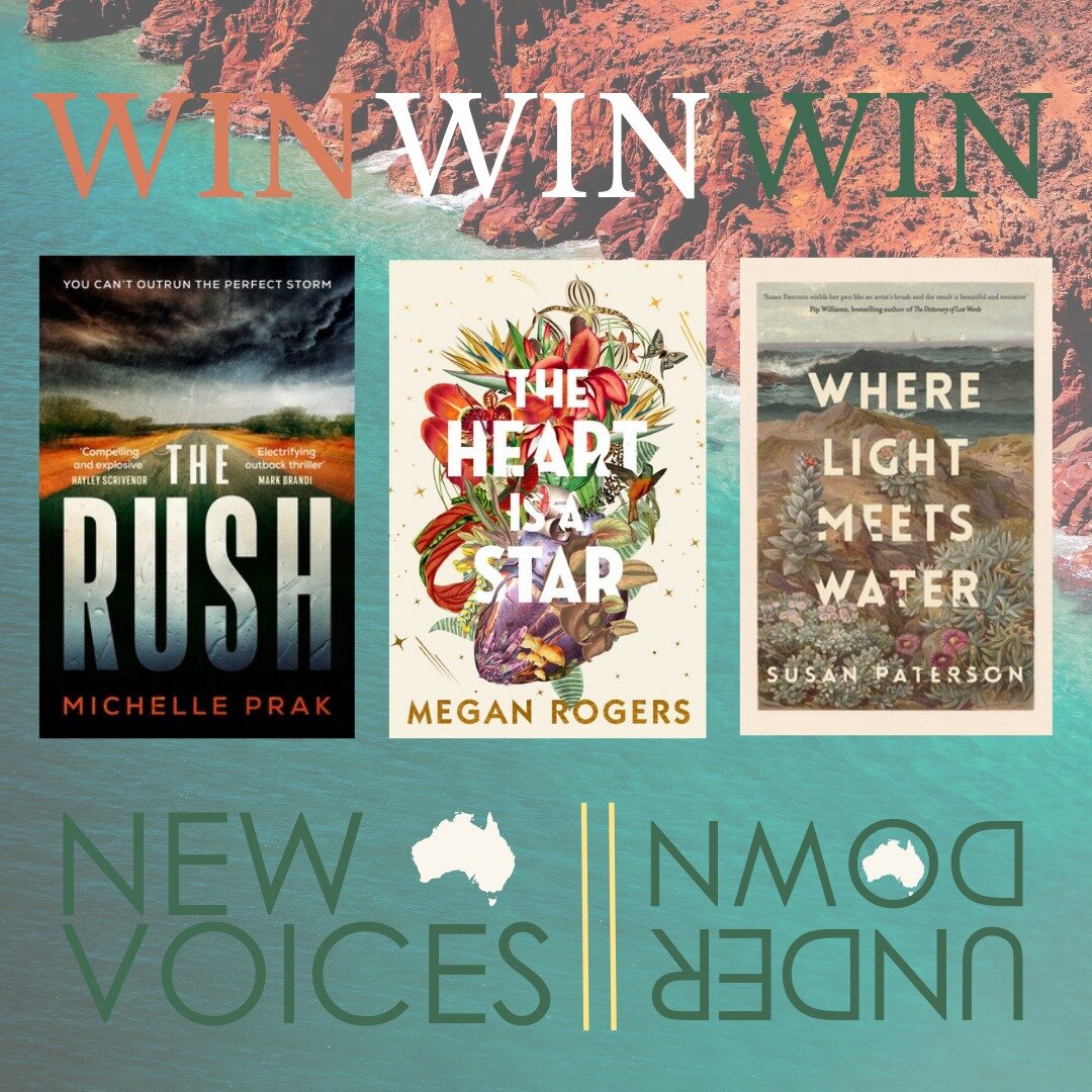 Hey there! Just popping in to post that I am drawing the winners of the New Voices Down Under book giveaway on SUNDAY!!!! Have you subscribed? Do you want to win a copy of either The Heart is a Star, Where Light Meets Water or The Rush?? Of course yo