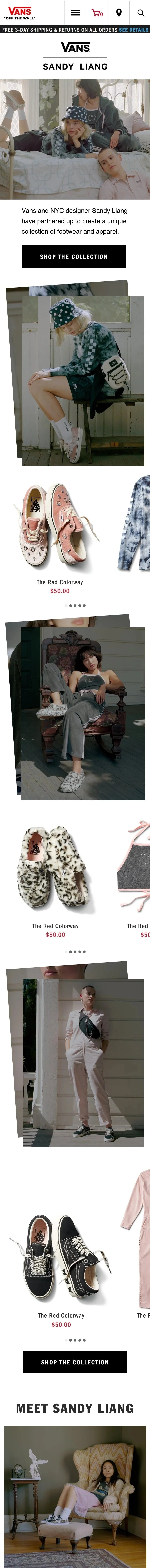 vans.com Landing Page (Mobile)