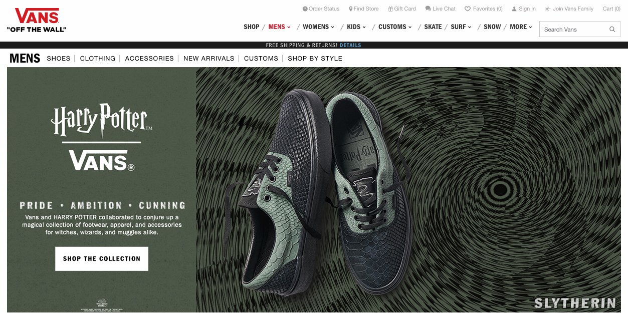 vans.com Homepage Banner (Desktop)