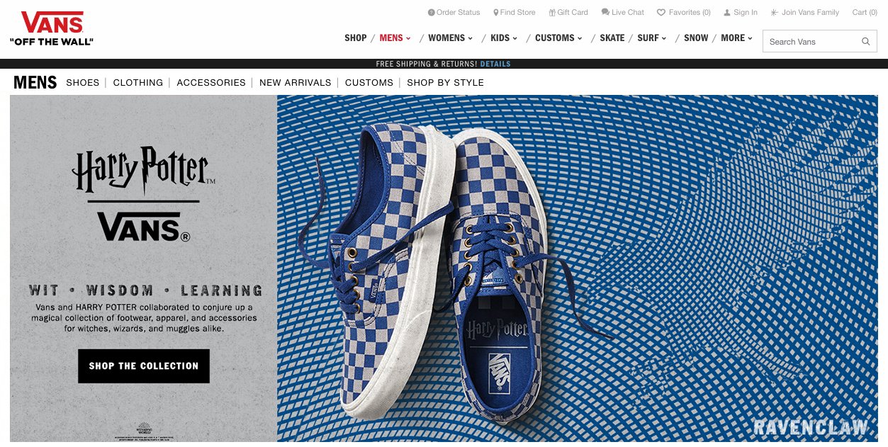 vans.com Homepage Banner (Desktop)