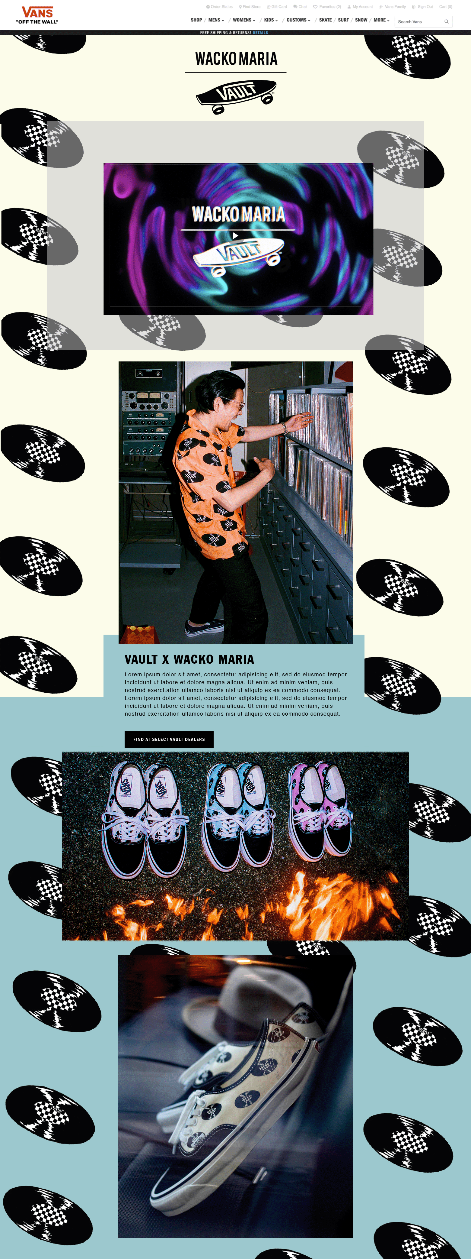 vans.com Vault Homepage Design (desktop)