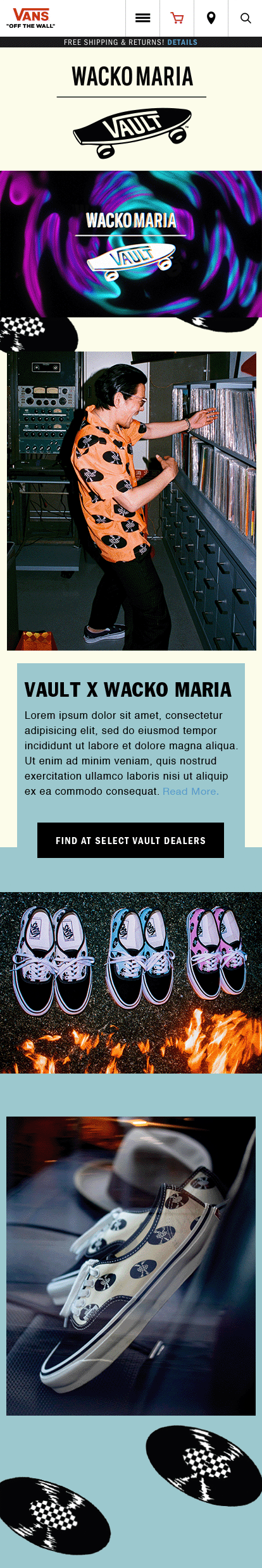 vans.com Vault Homepage Design mobile)