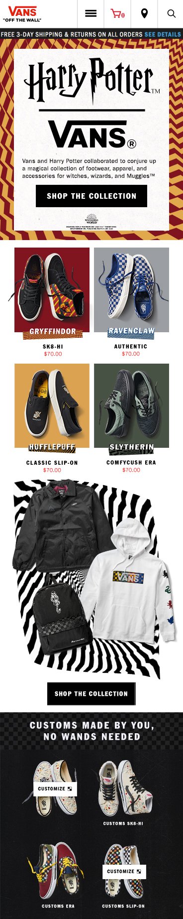 vans.com Homepage Takeover (Mobile)