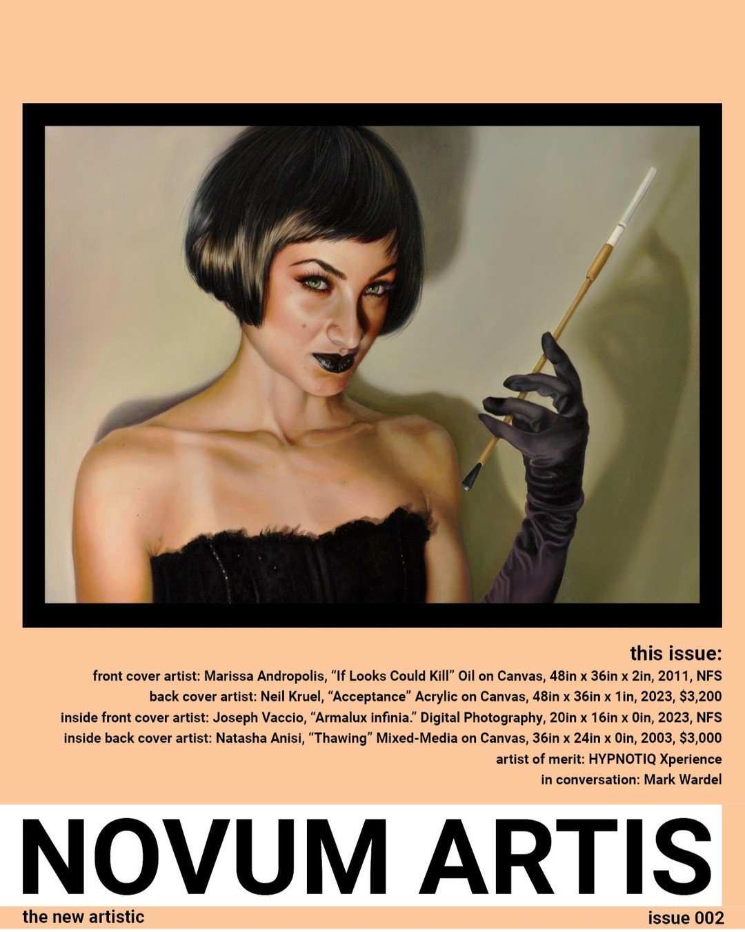 Novum Artis Issue 002 is now available, with over 75 amazing curated artists, plus Artist Of Merit @hypnotiqxperience and In Conversation with @mark_wardel . You order print copies -- remember this coupon code: 20APRIL which gets you 20% off now thro