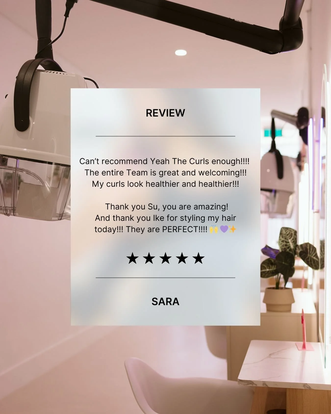 ⭐️⭐️⭐️⭐️⭐️
We&rsquo;re feeling the love 🥹💗

Thank you so much for this beautiful 5-star review! Every curl, coil and wave that sits in our chair means the world to us. Creating a safe, curl-loving space is why we do what we do &mdash; and feedback 