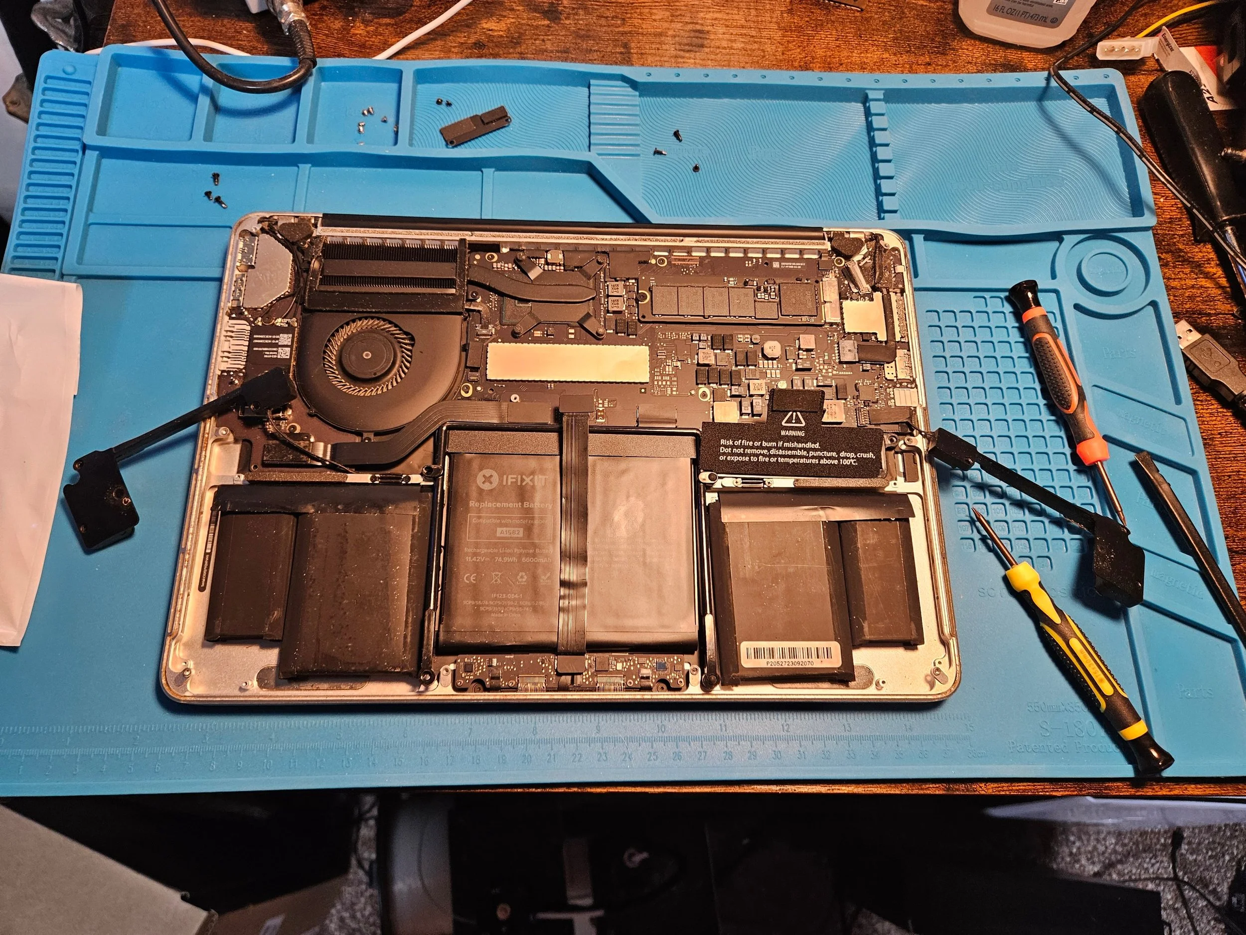 Speakers out of the way. Only a few more cables to go.