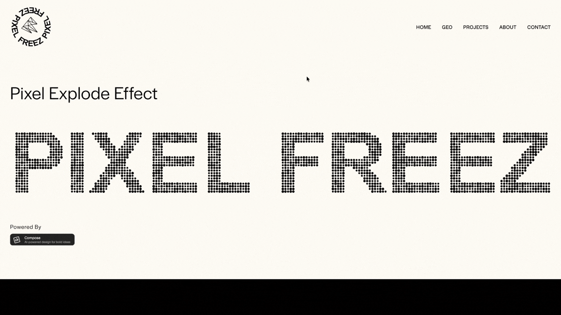 Image and text explode effect