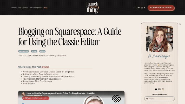 Dynamic custom blog sidebar