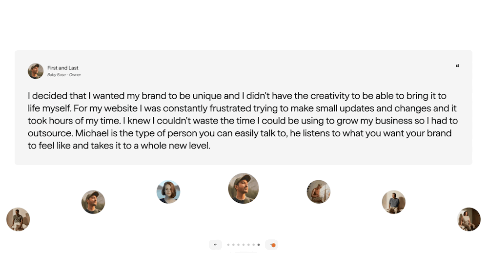 Arched List Item Testimonial Slider