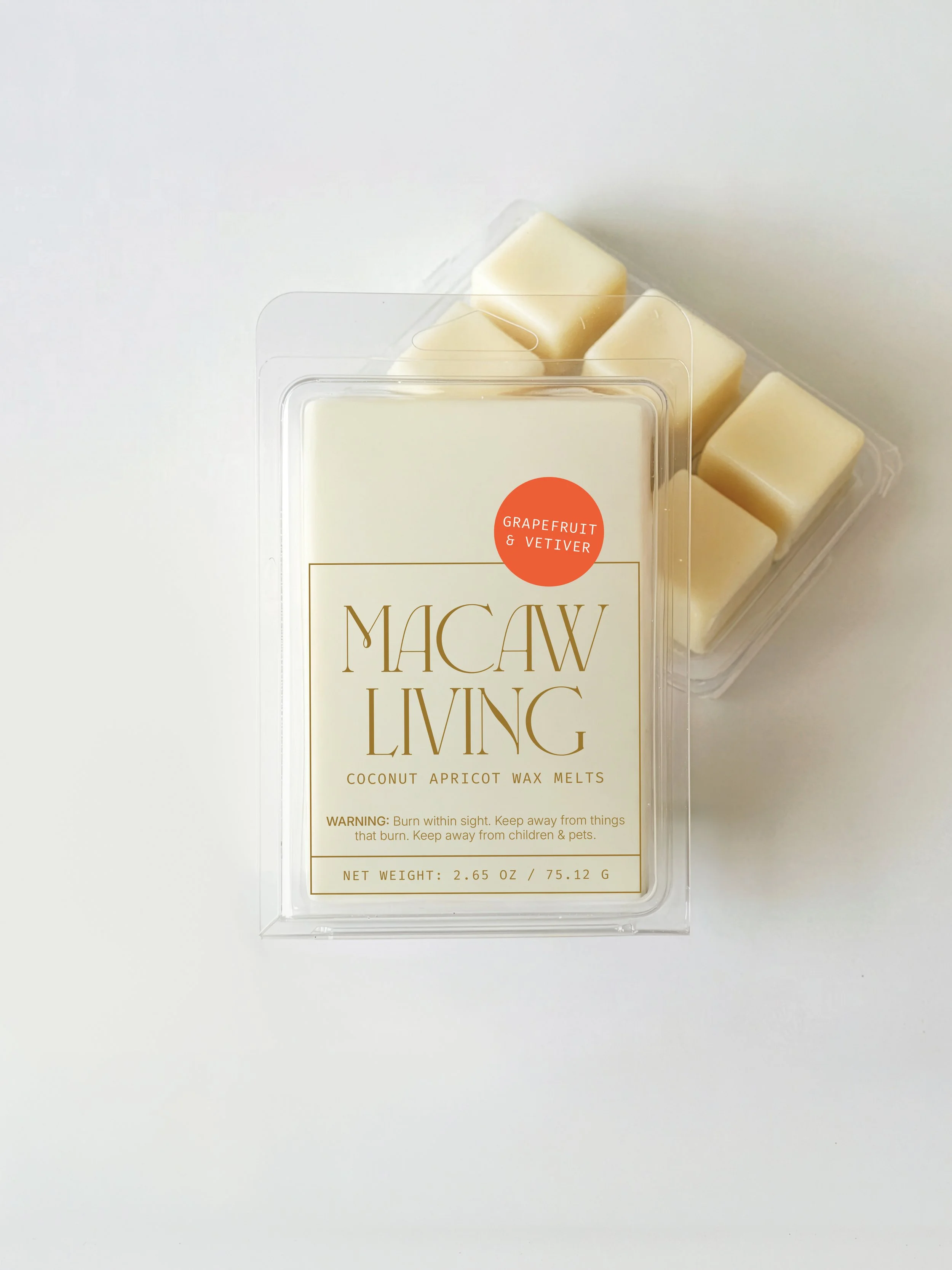 2.65 oz Wax Melt – Grapefruit & Vetiver