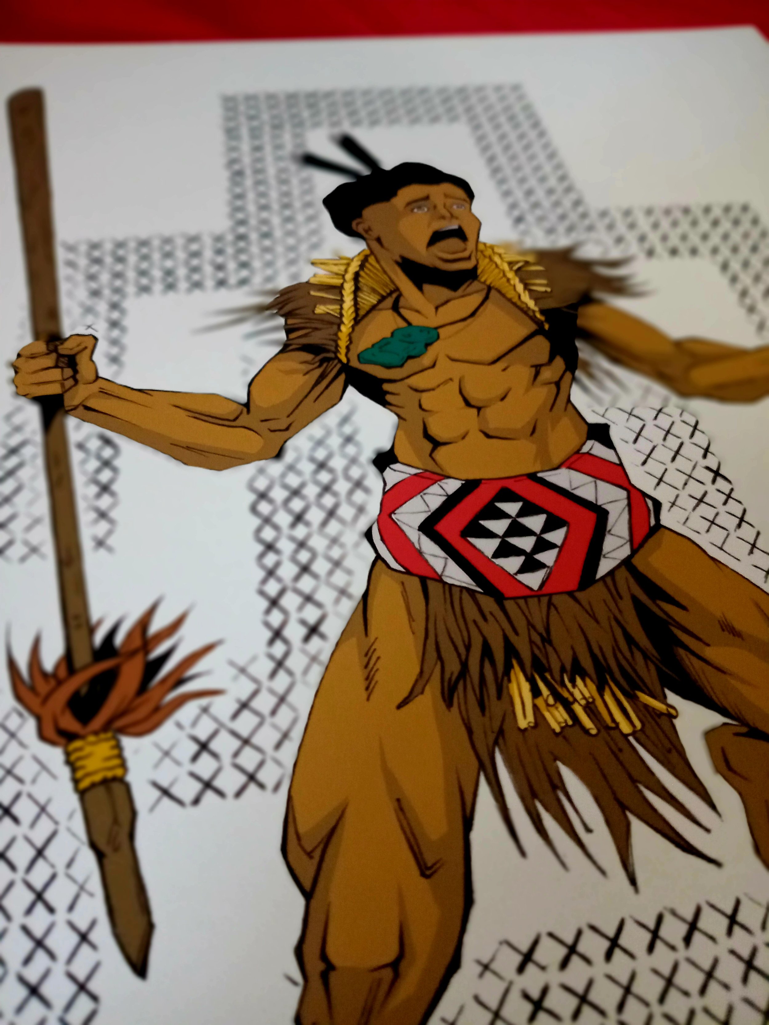 Te Tama Māori art print featuring the Poutama pattern, symbolising growth, learning, resilience, and future potential.