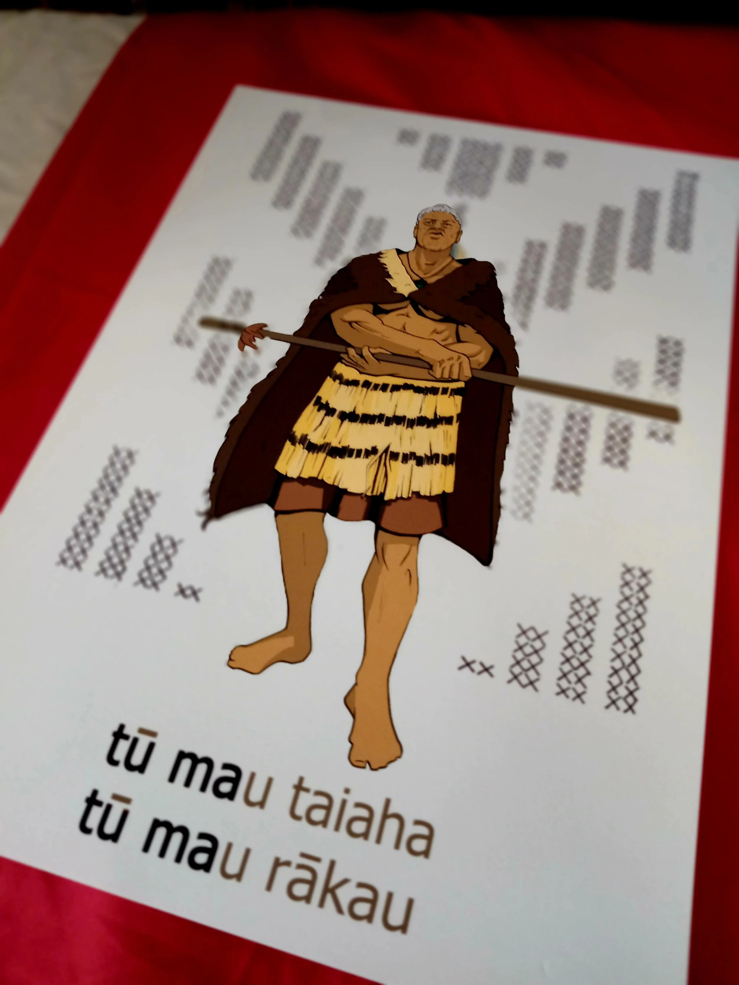 Te Koroua Māori art print featuring the Roimata Toroa pattern, symbolising wisdom, resilience, whakapapa, and the leadership of elders.